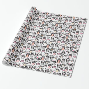 Pinguinvogel-Illustrationshintergrund Geschenkpapier