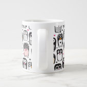 Pinguinvogel-Illustrationshintergrund Jumbo-Tasse (Rückseite)