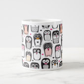 Pinguinvogel-Illustrationshintergrund Jumbo-Tasse (Vorderseite)