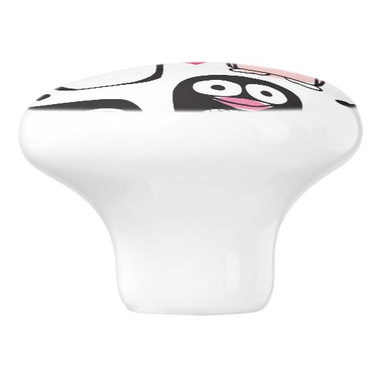 Pinguinvogel-Illustrationshintergrund Keramikknauf (Seitenansicht)