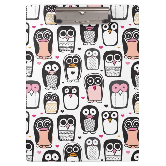 Pinguinvogel-Illustrationshintergrund Klemmbrett (Vorderseite)