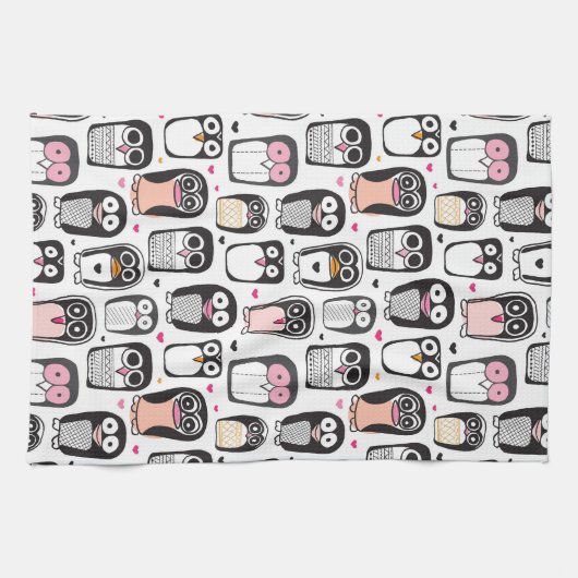 Pinguinvogel-Illustrationshintergrund Küchentuch (Horizontal)