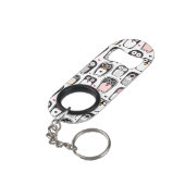 Pinguinvogel-Illustrationshintergrund Schlüsselanhänger Flaschenöffner (Rückseite Schrägansicht)