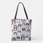 Pinguinvogel-Illustrationshintergrund Tasche (Rückseite)