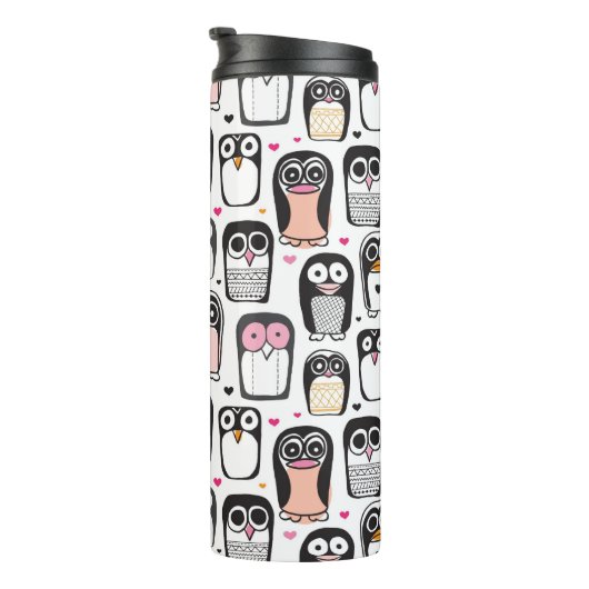 Pinguinvogel-Illustrationshintergrund Thermosbecher (Nach rechts gedreht)