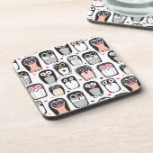 Pinguinvogel-Illustrationshintergrund Untersetzer (Linke Seite)