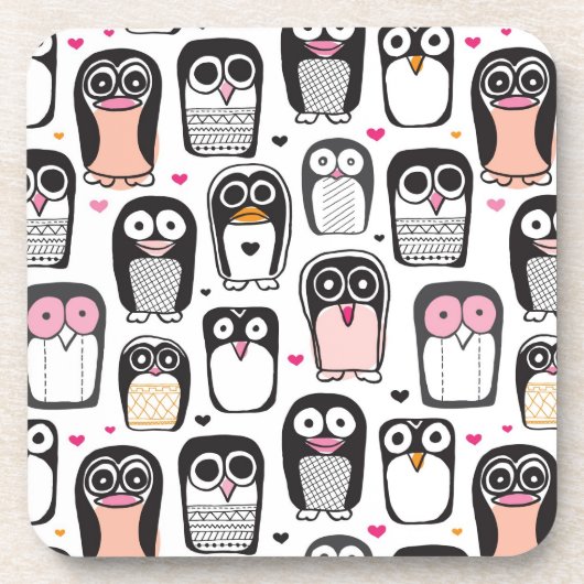 Pinguinvogel-Illustrationshintergrund Untersetzer (Vorderseite)