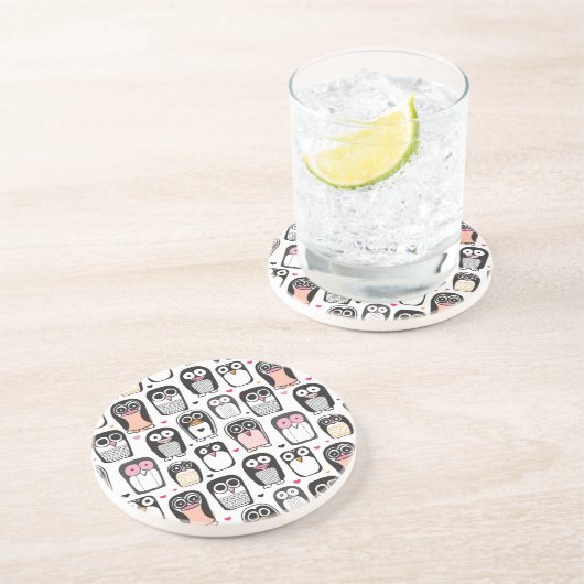 Pinguinvogel-Illustrationshintergrund Untersetzer (Seite)