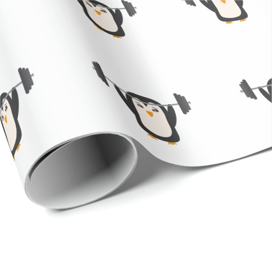 PinguinWeightlifting Geschenkpapier (Rolleneckpunkt)
