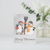 Pinguinweihnacht Postkarte (Stehend Vorderseite)