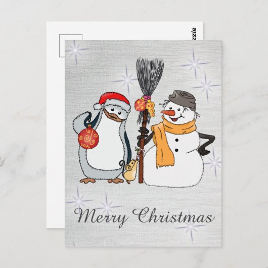 Pinguinweihnacht Postkarte (Vorne/Hinten)