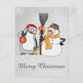Pinguinweihnacht Postkarte (Vorderseite)