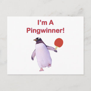 Pingwinner Penguin Ping Pong Postkarte