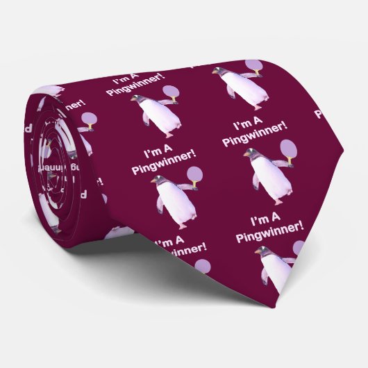 Pingwinner Pinguin-Klingeln Pong Krawatte (Gerollt)