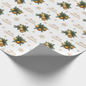 Pinie Branches Gold Snowflake Bauble Ornament Geschenkpapier (Ecke)