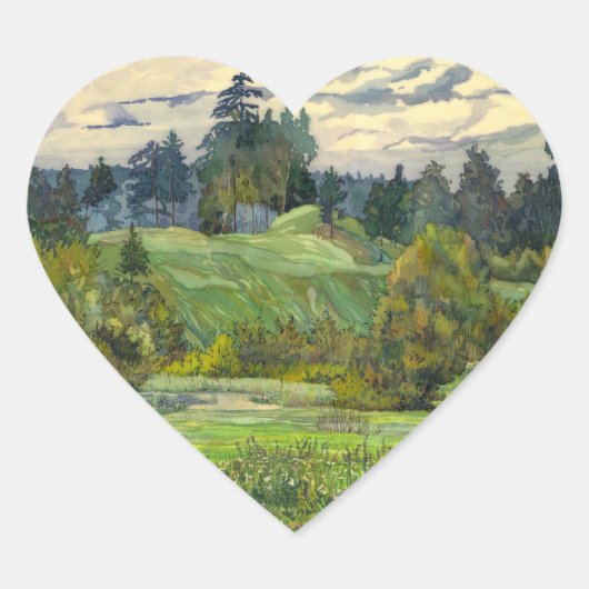 Pinien Herz-Aufkleber (Vorderseite)