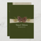 Pinien Hochzeit Einladung (Vorne/Hinten)
