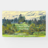 Pinien malen Wasserfarbe auf Seide Banner (Horizontal)