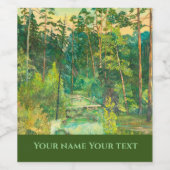 Pinien malen Wasserfarbe auf Seide Weinetikett (Einzelnes Label)