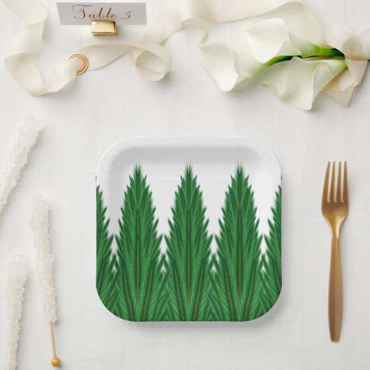 Pinien mit Spiegeln 7" Papierplatte Pappteller (Hochzeit)