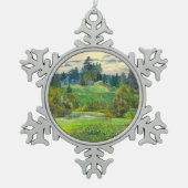 Pinien Schneeflocken Zinn-Ornament (Vorderseite)