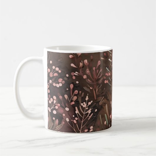 Pinien und Beeren mit weichen Pinks Kaffeetasse (Links)