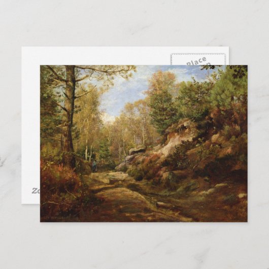 Pinien und Birken oder der Wald Postkarte (Vorne/Hinten)