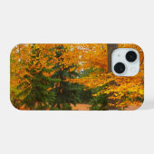Pinien und Herbstbäume iPhone 15 Hülle (Rückseite (Horizontal))
