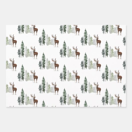 Pinien Weihnachten Geschenkpapier Set (Vorderseite 3)