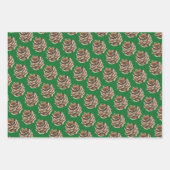 Pinienbäume auf Grün Geschenkpapier Set (Vorderseite 3)