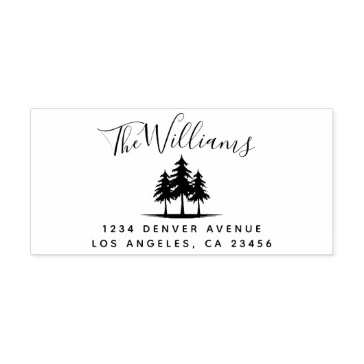 Pinienbäume der Rücksendeadresse Permastempel (Design)