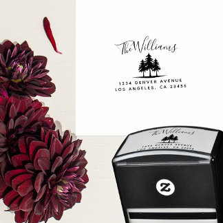 Pinienbäume der Rücksendeadresse Permastempel