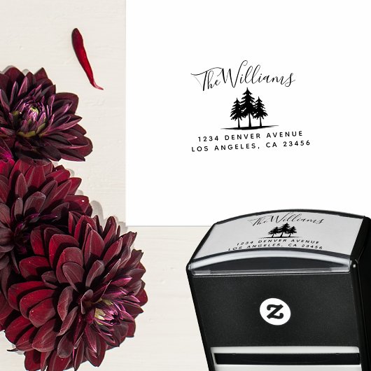 Pinienbäume der Rücksendeadresse Permastempel