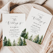 Pinienbäume, elegante, minimalistische Hochzeit Einladung