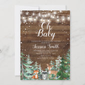 Pinienbäume für Tiere Oh Babydusche Einladung (Vorderseite)