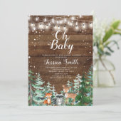 Pinienbäume für Tiere Oh Babydusche Einladung (Stehend Vorderseite)