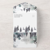 Pinienbäume, Gebirge, Nebelhochzeit | All In One Einladung (Außenbereich)