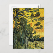 Pinienbäume gegen einen roten Himmel Postkarte (Vorne/Hinten)