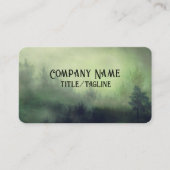 Pinienbäume in Nebellandschaft grün Visitenkarte (Vorderseite)