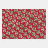 Pinienbäume in Rot Geschenkpapier Set (Vorderseite 3)