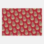 Pinienbäume in Rot Geschenkpapier Set (Vorderseite 2)
