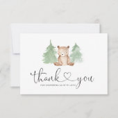 Pinienbäume kleine Bärendusche Danke Karte (Vorderseite)