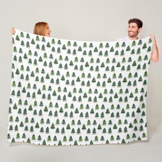 Pinienbäume Muster Weihnachten Grüne Farbe Fleecedecke (Beispiel)