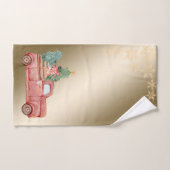 Pinienbäume, Schneeflocken, Weihnachten Badhandtuch Set (Handtuch)