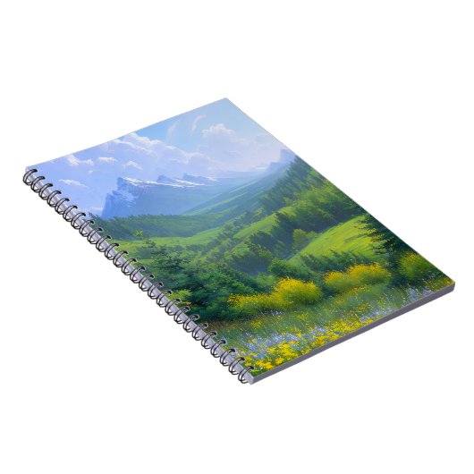 Pinienbäume vereinen sich in der Natur Notizblock (Rechte Seite)