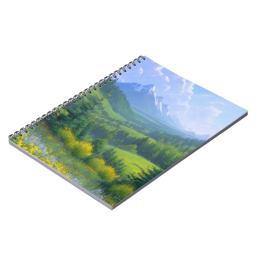 Pinienbäume vereinen sich in der Natur Notizblock (Linke Seite)