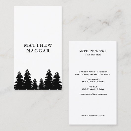 Pinienbäume Visitenkarte (Vorne/Hinten)