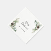 Pinienbäume, weiße Party Serviette (Ecke)