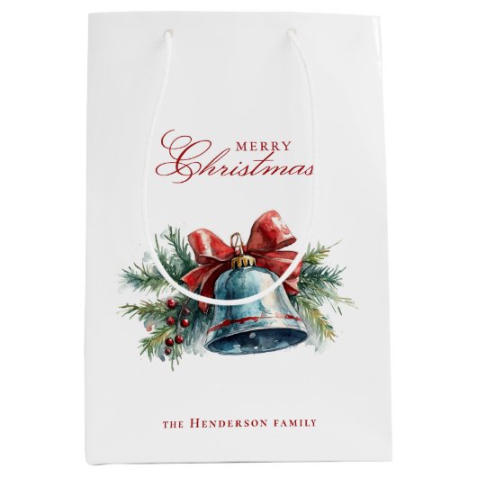 Pinienbrunnen und Individuelle Name der Weihnachts Mittlere Geschenktüte (Vorderseite)