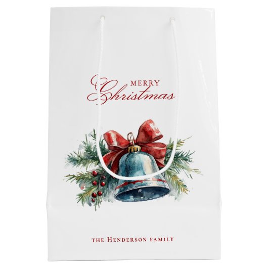 Pinienbrunnen und Individuelle Name der Weihnachts Mittlere Geschenktüte (Rückseite)